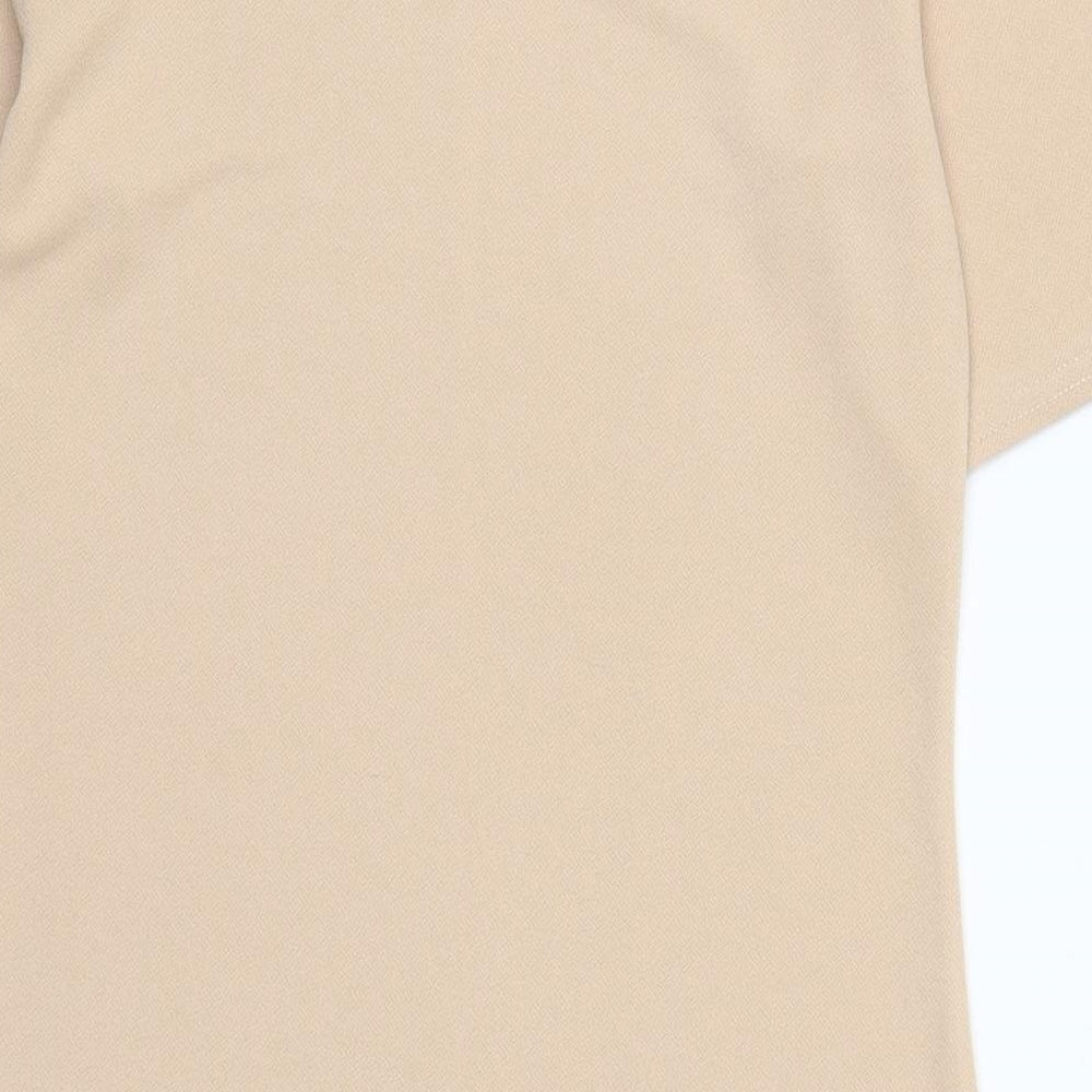 Cameo Rose Womens Beige  Polyester Basic T-Shirt Size 10 Mock Neck