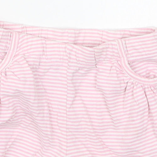 John Lewis Girls Pink Striped Cotton Cropped Trousers Size 3-6 Months   - Sweat Shorts