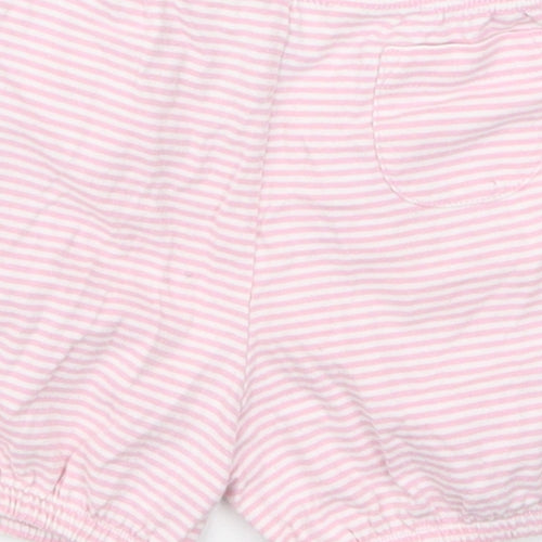 John Lewis Girls Pink Striped Cotton Cropped Trousers Size 3-6 Months   - Sweat Shorts