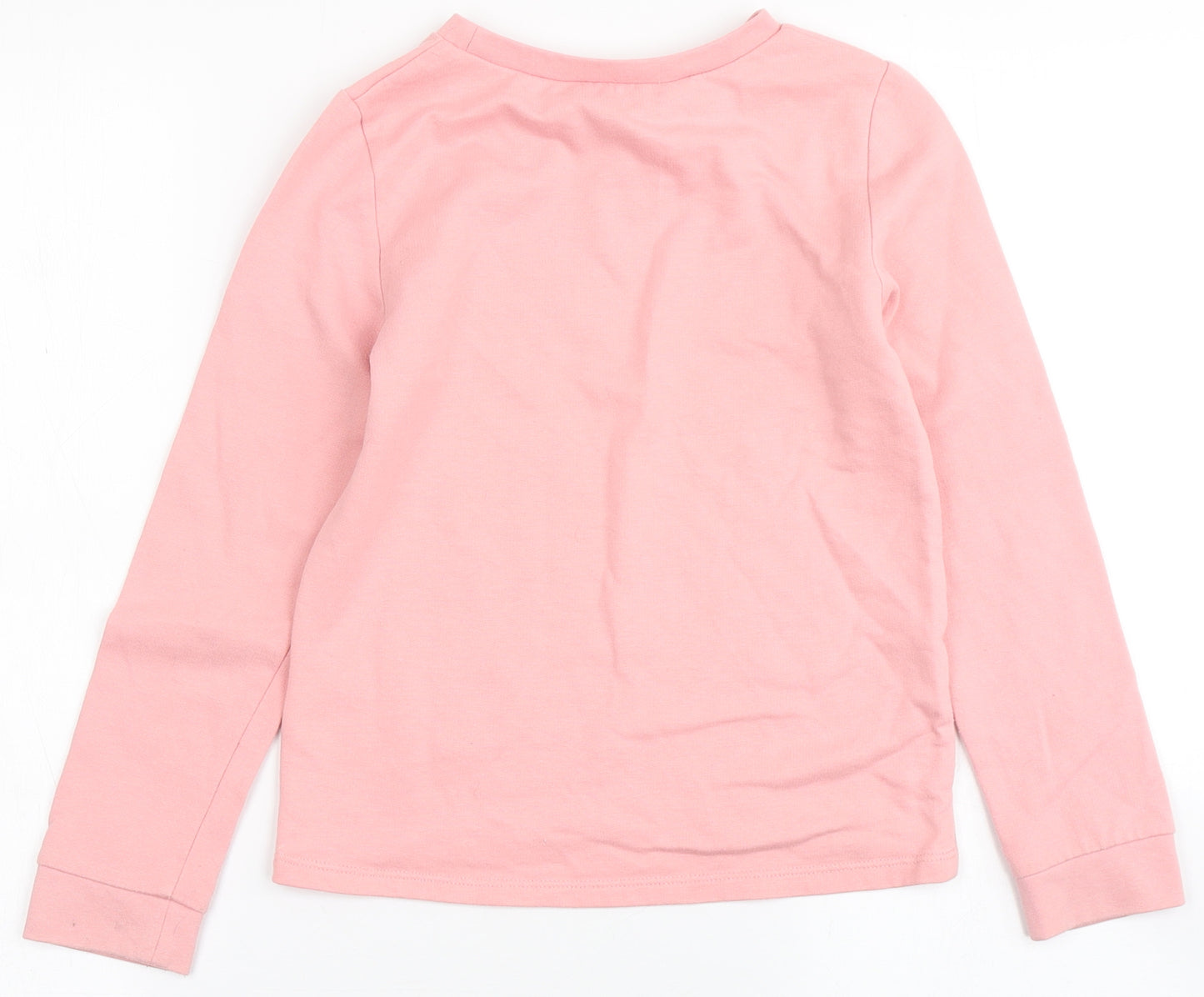 H&M Girls Pink  Cotton Pullover Sweatshirt Size 6-7 Years   - Butterfly
