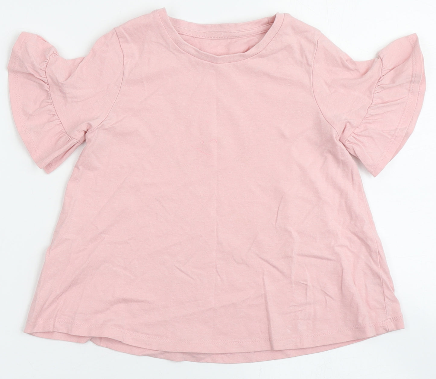 Matalan Girls Pink  100% Cotton Basic T-Shirt Size 4-5 Years Round Neck