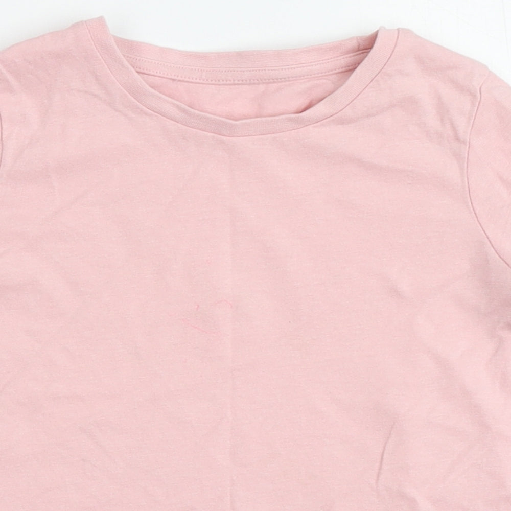 Matalan Girls Pink  100% Cotton Basic T-Shirt Size 4-5 Years Round Neck