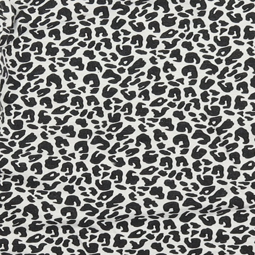 Matalan Girls Ivory Animal Print 100% Cotton Basic T-Shirt Size 4 Years Round Neck