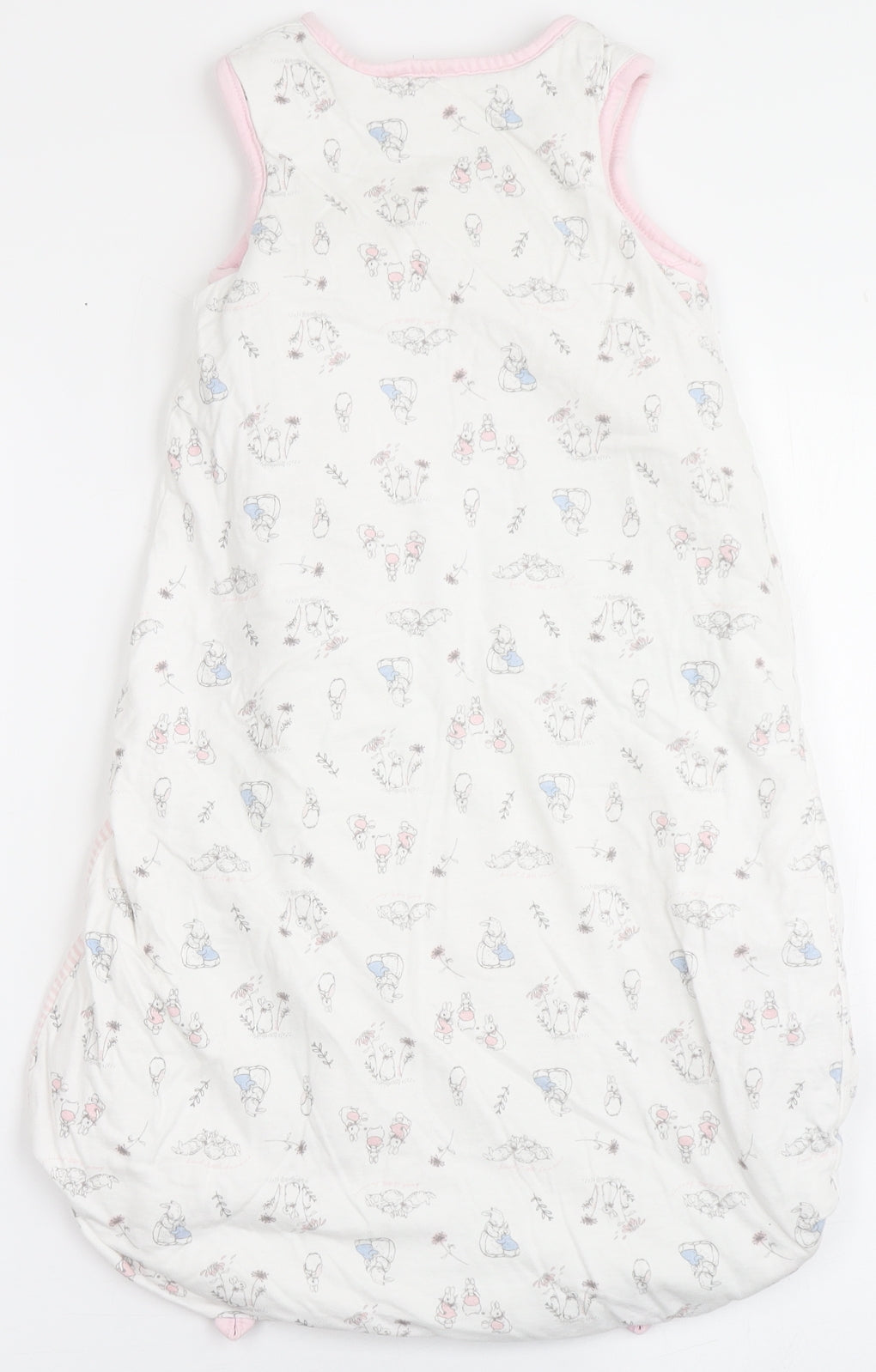 TU Girls Ivory  100% Cotton Babygrow One-Piece Size 6-9 Months  Zip - Sleep Bag, Peter Rabbit