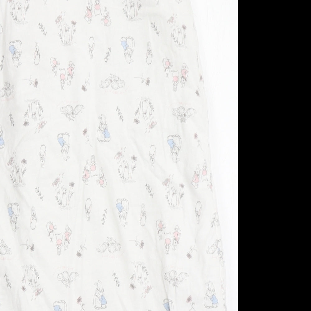TU Girls Ivory  100% Cotton Babygrow One-Piece Size 6-9 Months  Zip - Sleep Bag, Peter Rabbit