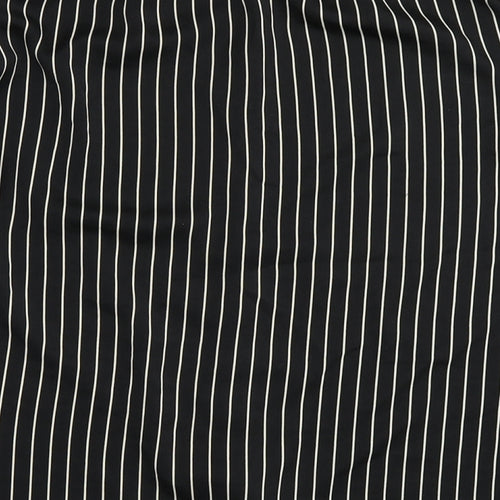 Et Vous Womens Black Striped Polyester Basic Blouse Size 14 Round Neck