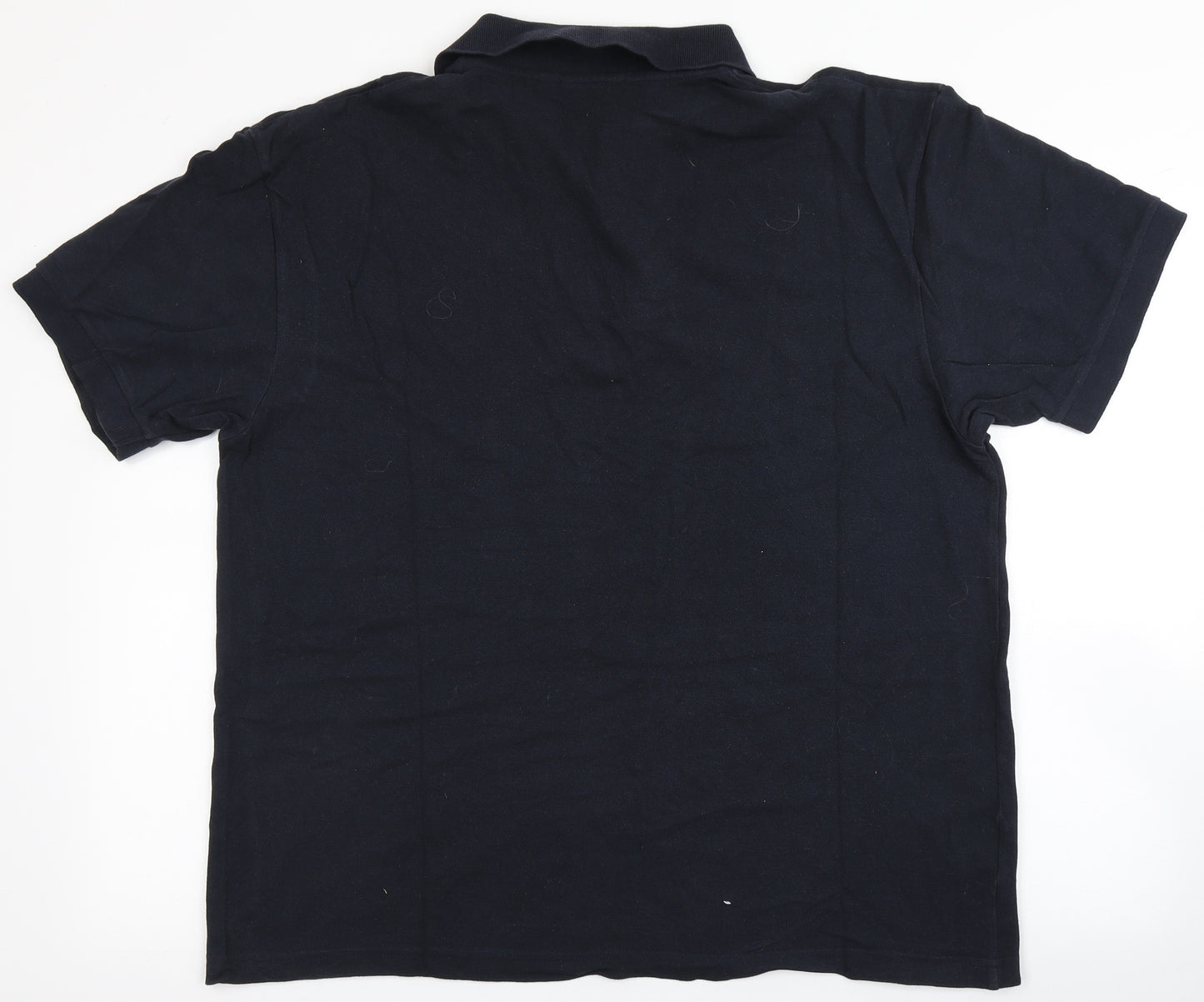Easy Mens Blue  100% Cotton  Polo Size L Round Neck Button