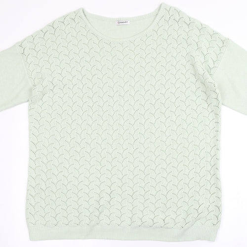 Damart Womens Green Round Neck  Acrylic Pullover Jumper Size L