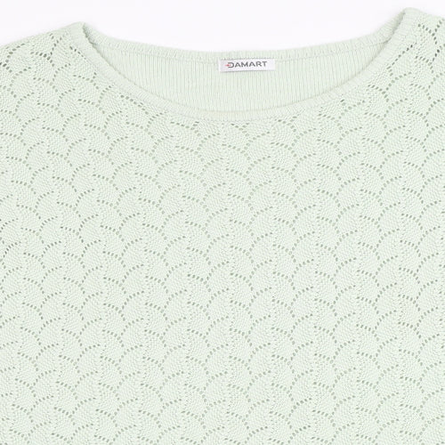 Damart Womens Green Round Neck  Acrylic Pullover Jumper Size L