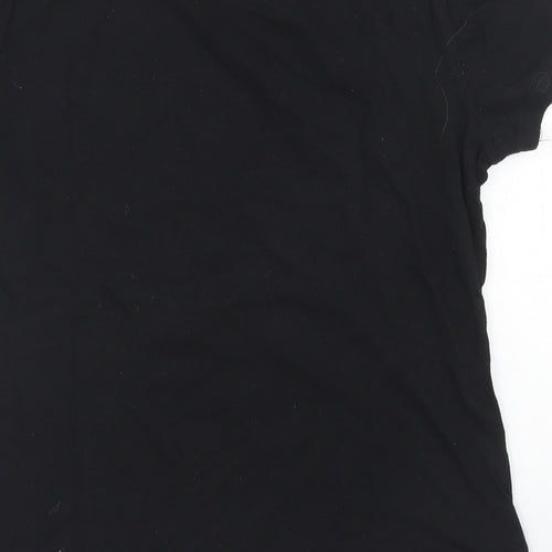SheIn Womens Black  Cotton Basic T-Shirt Size S Crew Neck - Beach Party