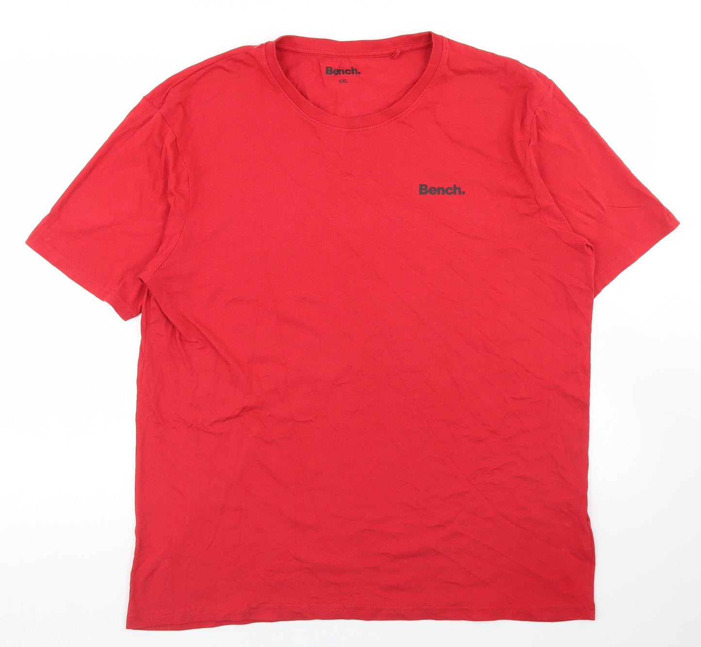 Bench Mens Red  Cotton  T-Shirt Size 2XL Crew Neck
