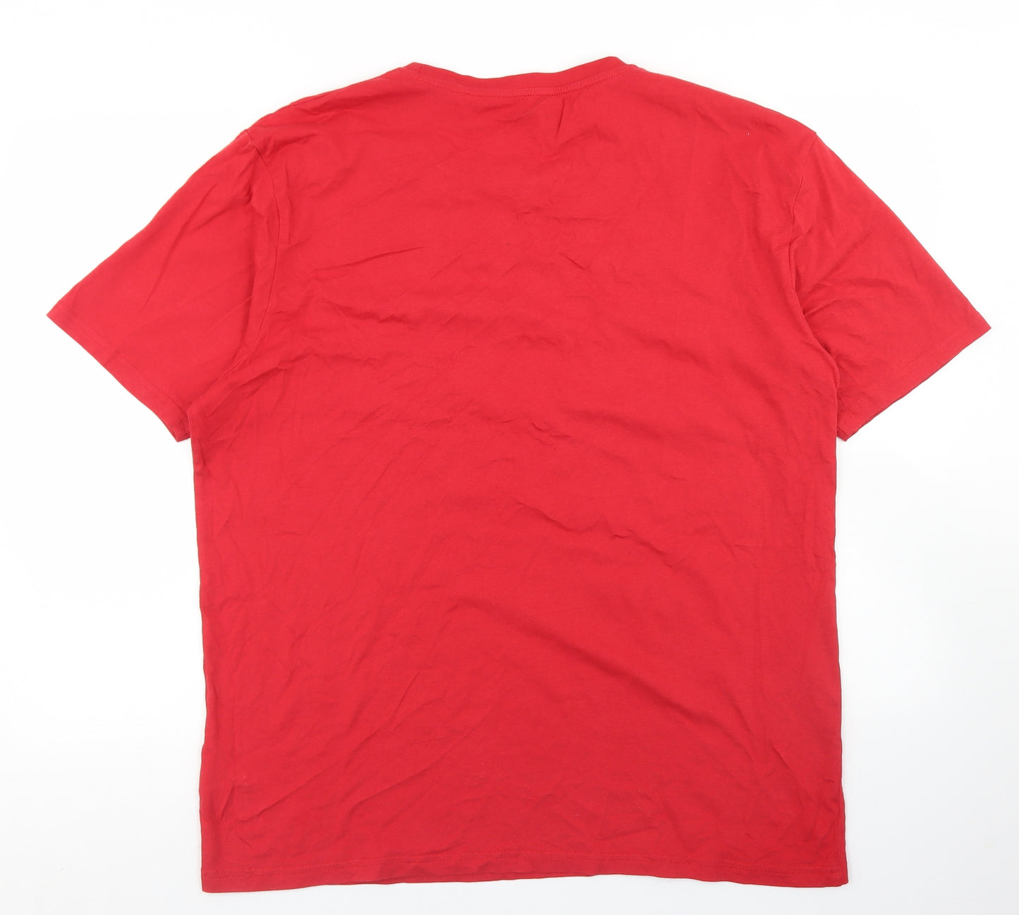 Bench Mens Red  Cotton  T-Shirt Size 2XL Crew Neck
