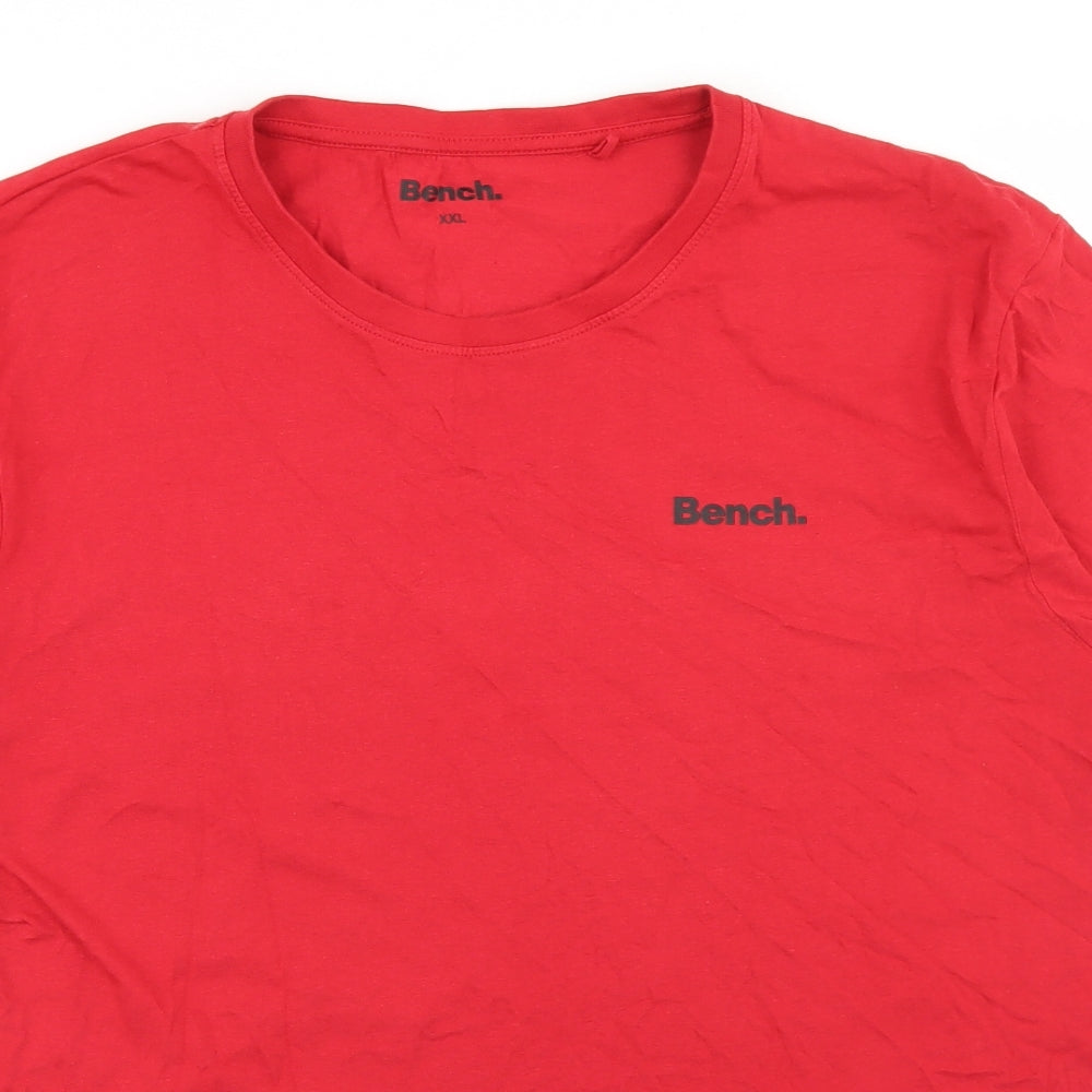 Bench Mens Red  Cotton  T-Shirt Size 2XL Crew Neck