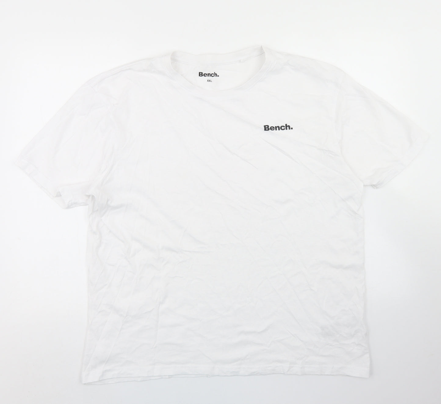 Bench Mens White  Cotton  T-Shirt Size 2XL Crew Neck