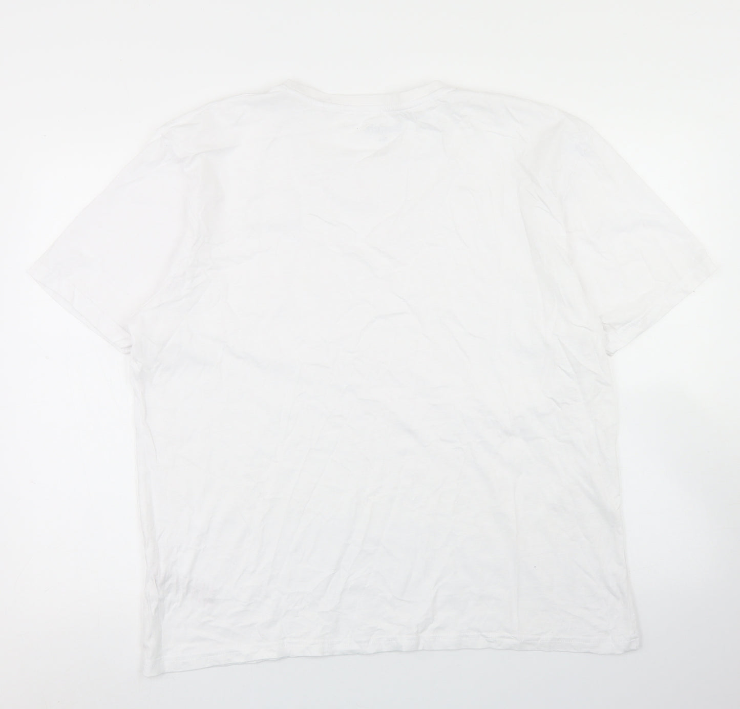 Bench Mens White  Cotton  T-Shirt Size 2XL Crew Neck
