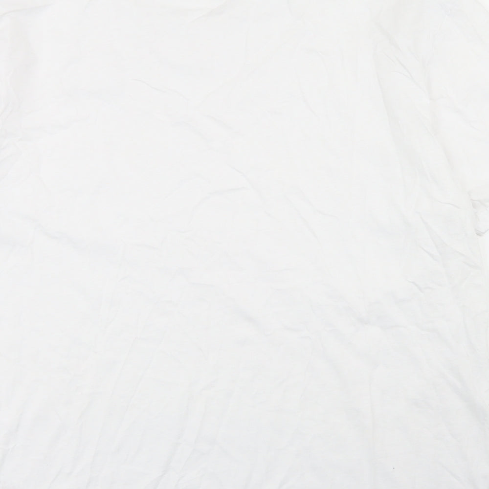 Bench Mens White  Cotton  T-Shirt Size 2XL Crew Neck