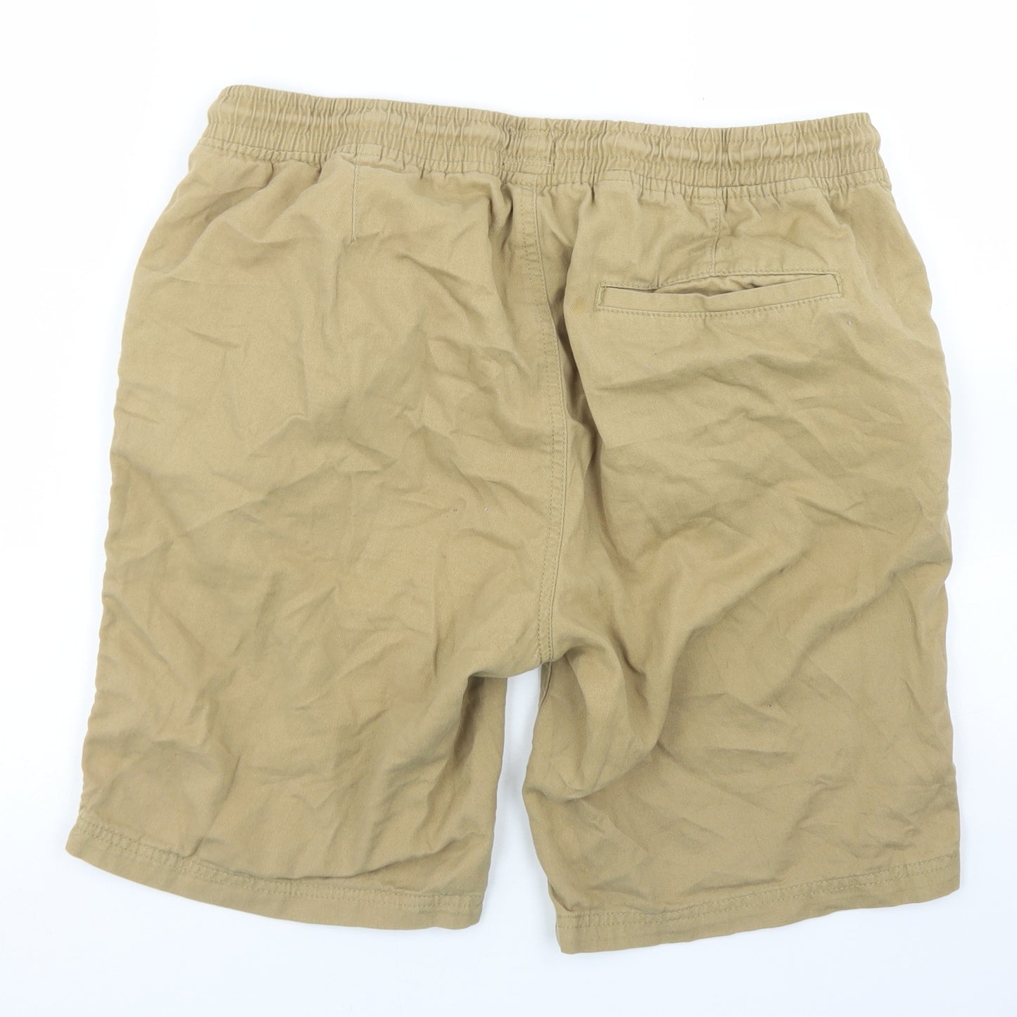 Easy Mens Brown  Cotton Bermuda Shorts Size 36 in L7 in Regular Drawstring