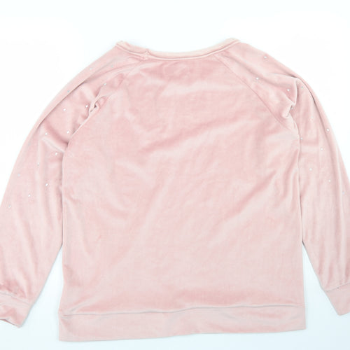 La Marquise Womens Pink  Polyester Pullover Sweatshirt Size M