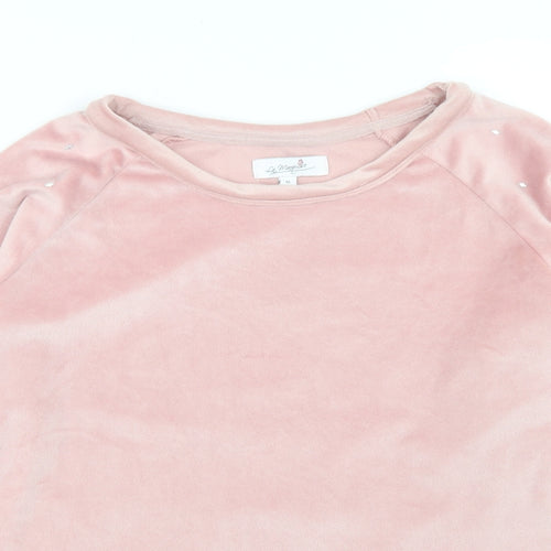La Marquise Womens Pink  Polyester Pullover Sweatshirt Size M