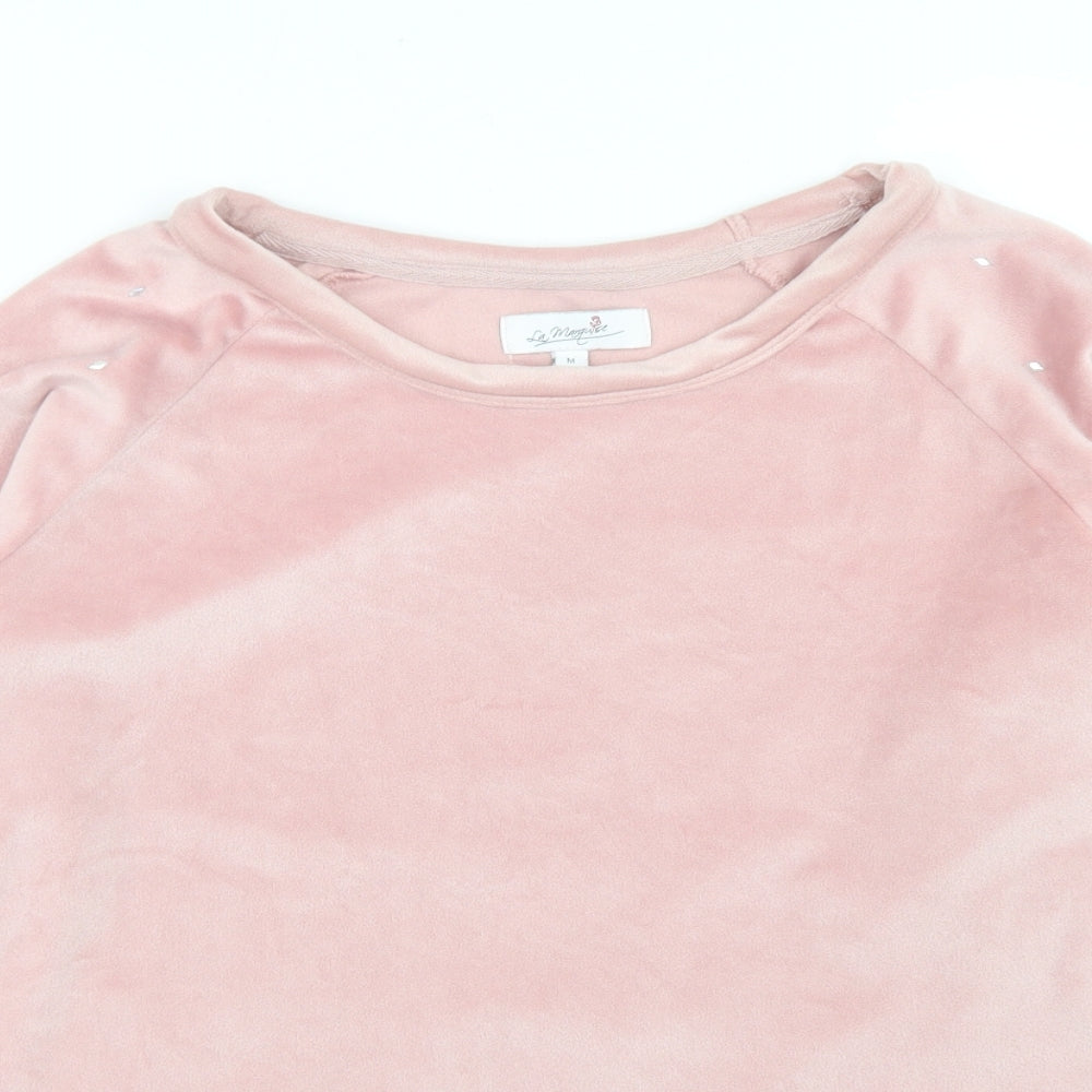 La Marquise Womens Pink  Polyester Pullover Sweatshirt Size M