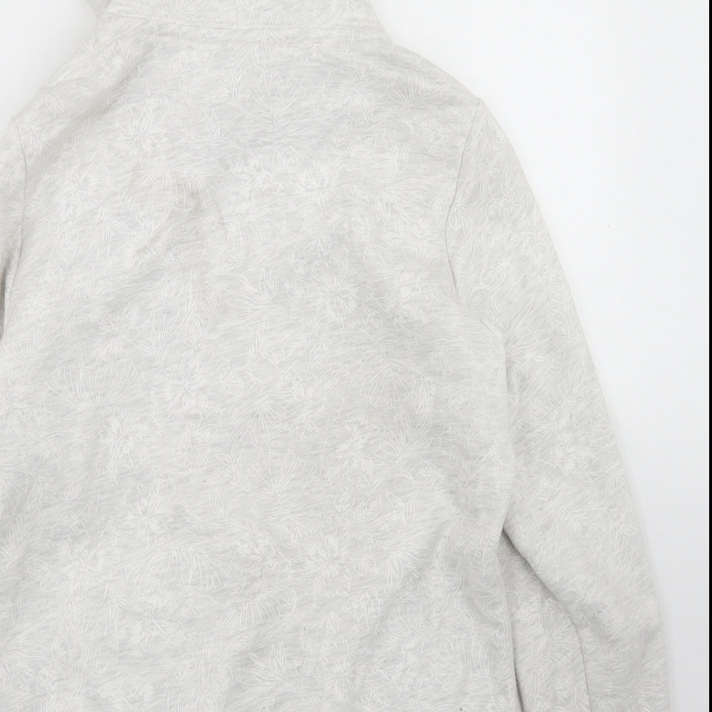 Superdry Mens Grey Floral Cotton Full Zip Hoodie Size XL