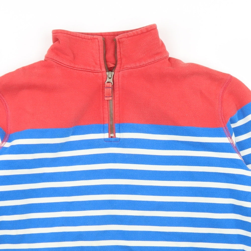 Mini Boden Boys Blue Striped Cotton Pullover Sweatshirt Size 11-12 Years  Zip