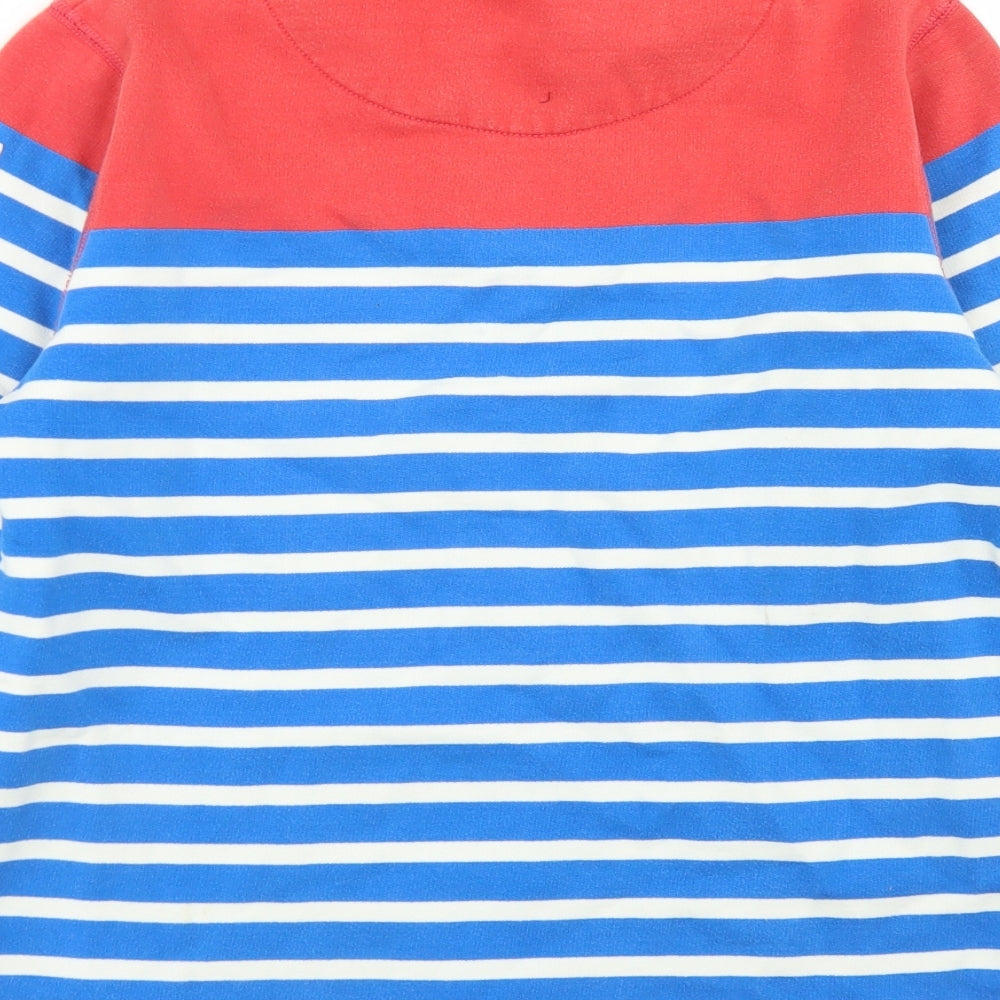 Mini Boden Boys Blue Striped Cotton Pullover Sweatshirt Size 11-12 Years  Zip