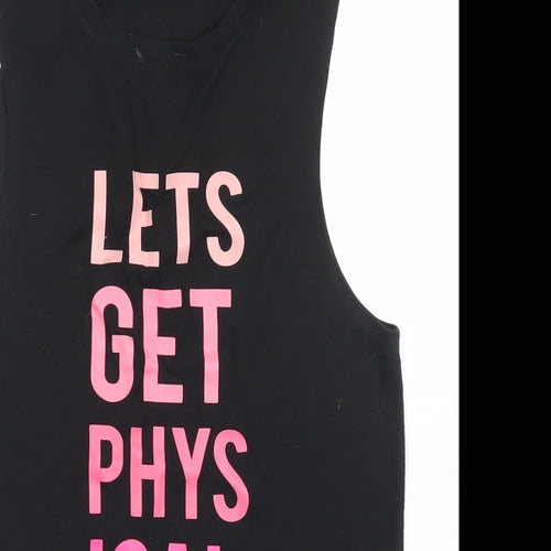 F&F Womens Black  Polyester Basic Tank Size S Crew Neck