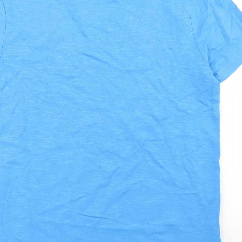 Marks and Spencer Boys Blue  Cotton Basic T-Shirt Size 12-13 Years Crew Neck  - Chest Pocket