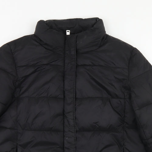 GUESS Womens Black   Puffer Jacket Jacket Size S  Snap