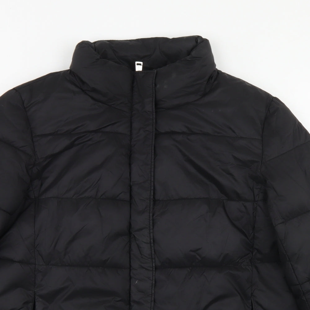 GUESS Womens Black   Puffer Jacket Jacket Size S  Snap