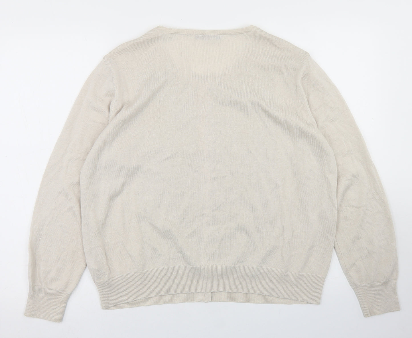 Autograph Womens Beige Crew Neck  Acrylic Cape Jumper Size 18