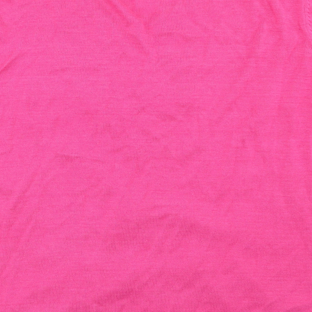 Monsoon Womens Pink Crew Neck  Cotton Cardigan Jumper Size XL