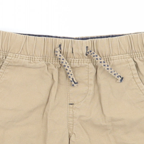 Primark Boys Brown  Cotton Cropped Trousers Size 12-18 Months  Drawstring