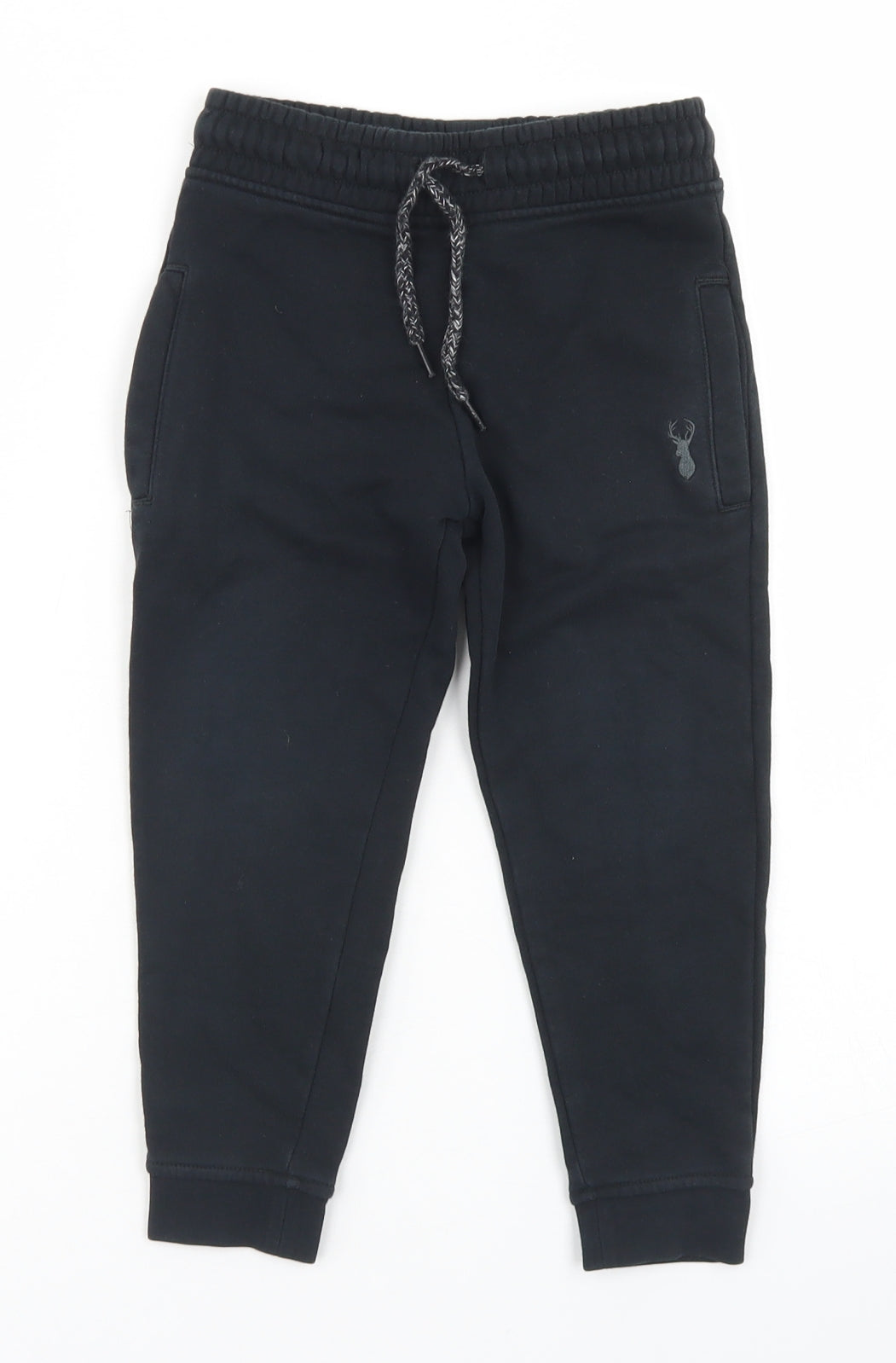 NEXT Boys Black  Cotton Jogger Trousers Size 3 Years  Regular Drawstring