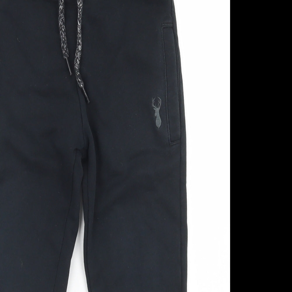 NEXT Boys Black  Cotton Jogger Trousers Size 3 Years  Regular Drawstring