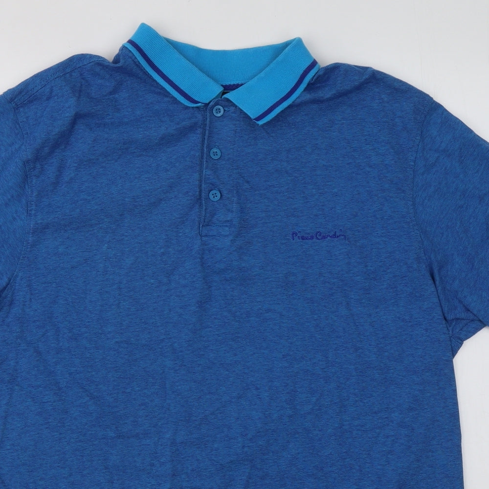 Pierre Cardin Mens Blue  Cotton  Polo Size XL Collared