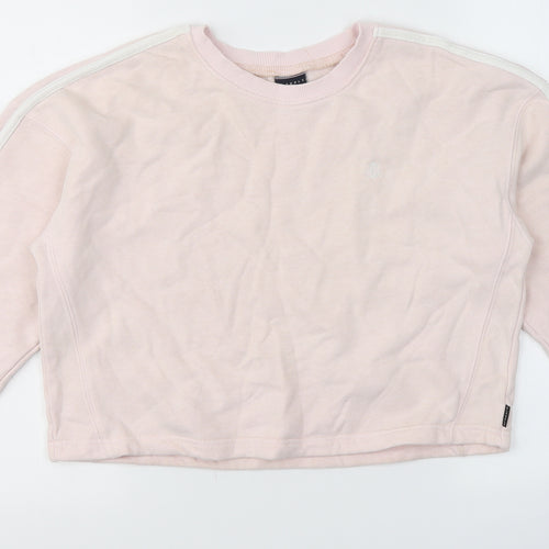 Blakely Womens Pink Round Neck  Cotton Pullover Jumper Size S   - crop top