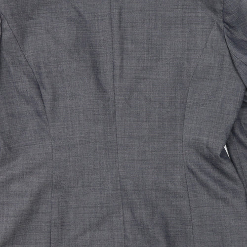 For Women Womens Grey  Polyester Jacket Blazer Size 14   - Padded Shoulders