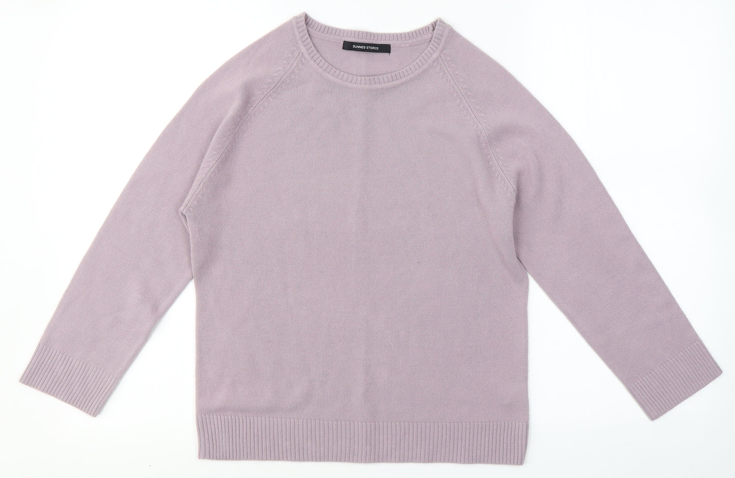 Dunnes Stores Womens Pink Round Neck  Acrylic Pullover Jumper Size M