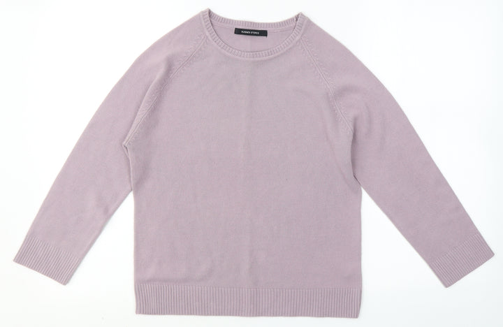 Dunnes Stores Womens Pink Round Neck  Acrylic Pullover Jumper Size M