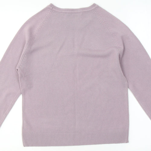 Dunnes Stores Womens Pink Round Neck  Acrylic Pullover Jumper Size M