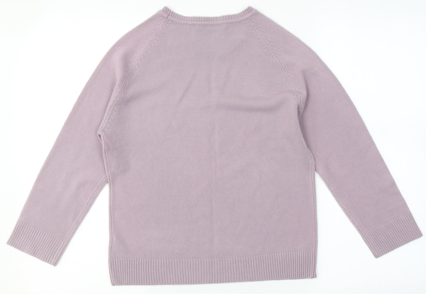Dunnes Stores Womens Pink Round Neck  Acrylic Pullover Jumper Size M