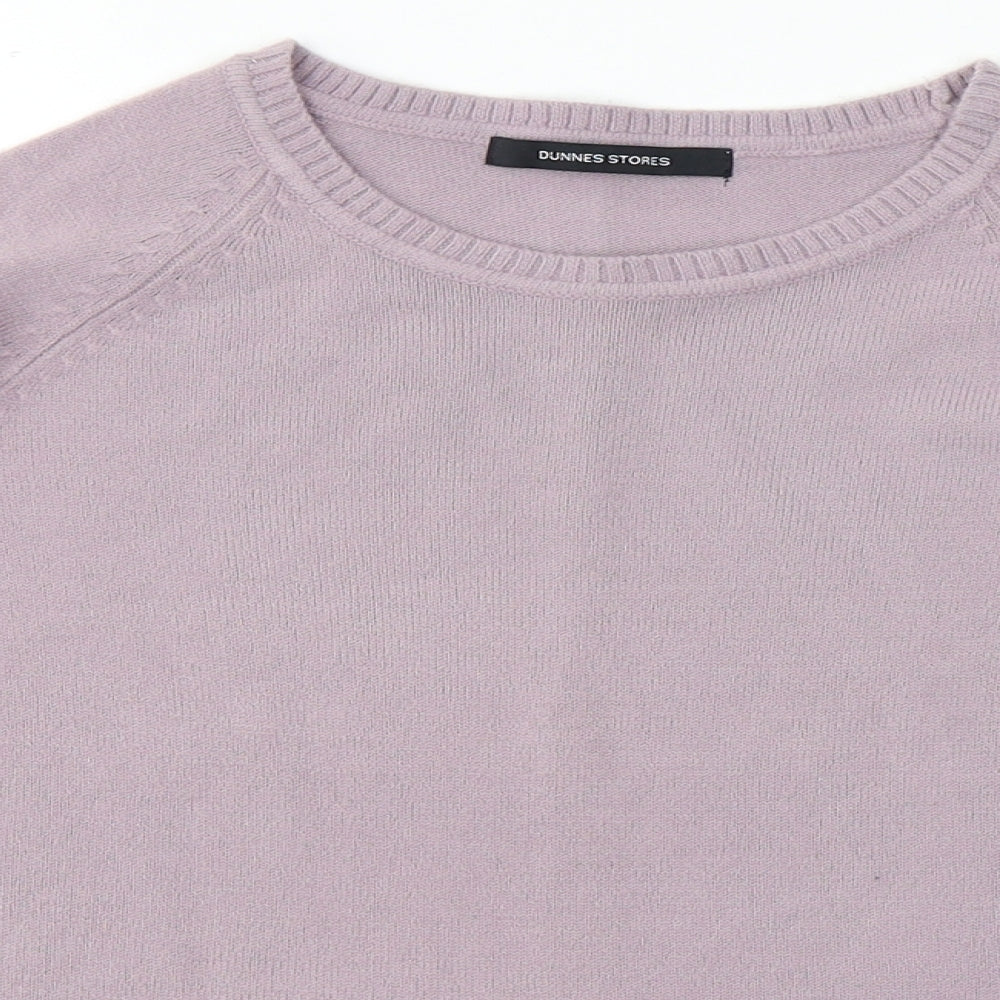 Dunnes Stores Womens Pink Round Neck  Acrylic Pullover Jumper Size M