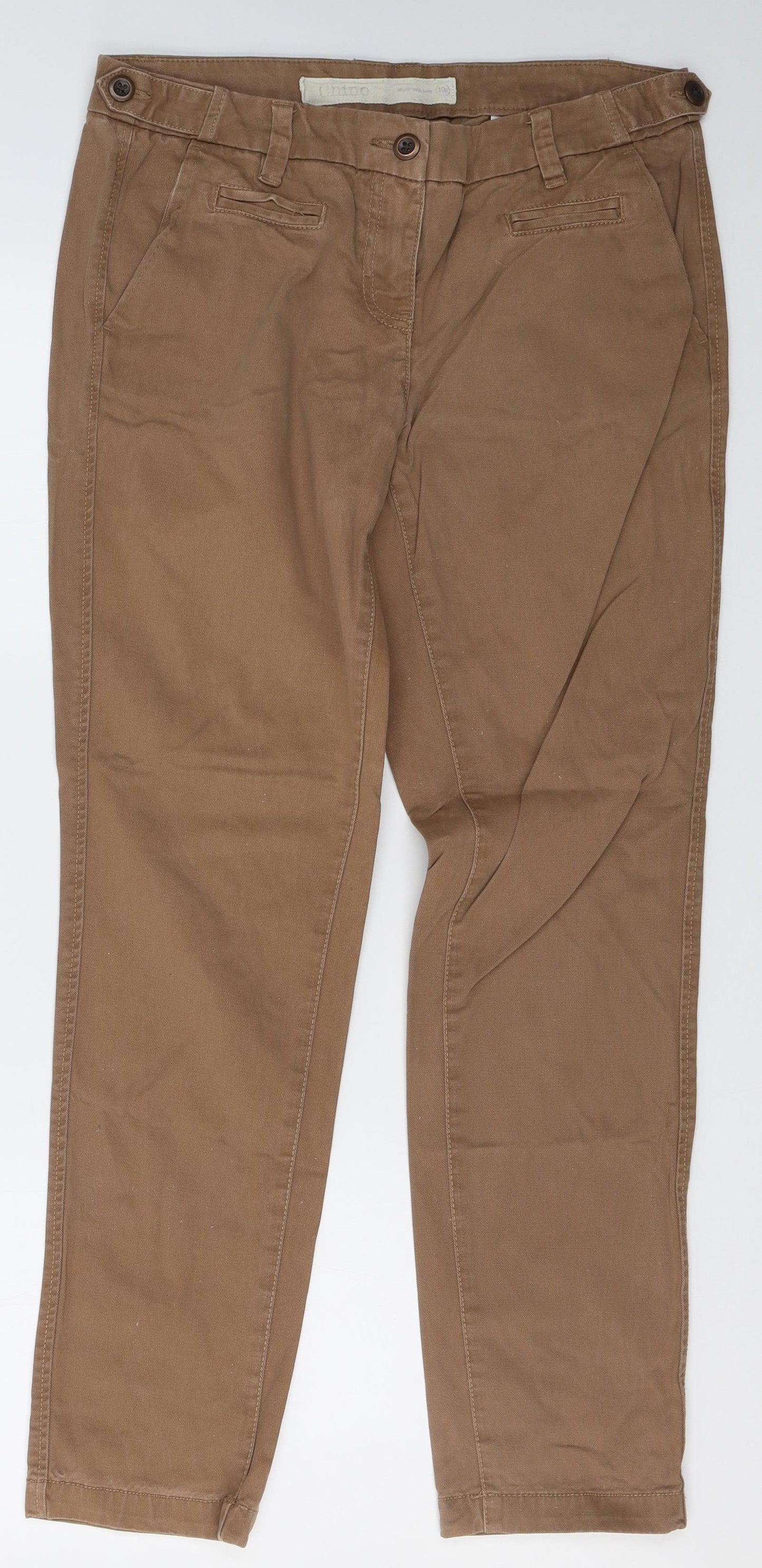 Chino Womens Brown  Cotton Straight Jeans Size 10 L30 in Regular