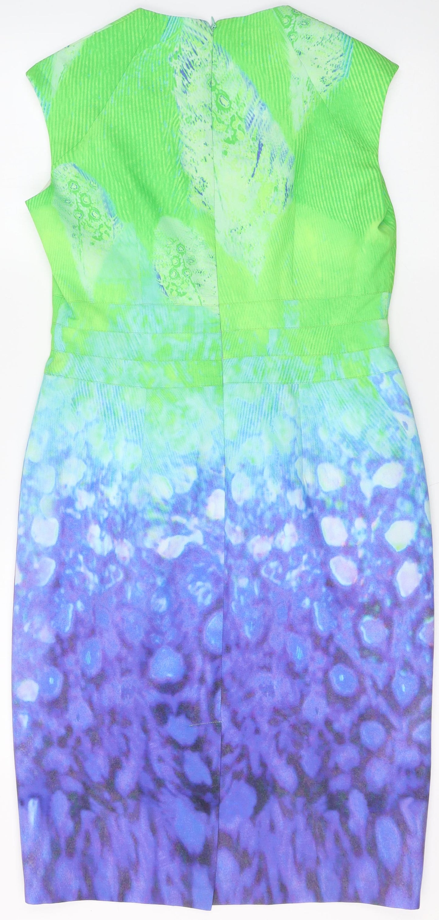 ELLA BOO Womens Multicoloured Animal Print Polyester A-Line  Size 10  Square Neck