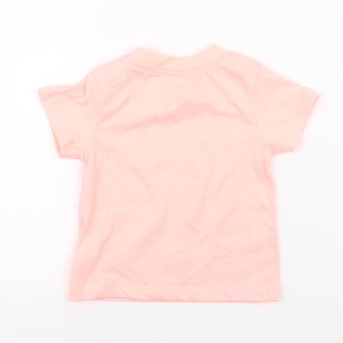 Early Days  Orange Floral Polyester Jersey T-Shirt Size 6-9 Months Round Neck Pullover - miami 89