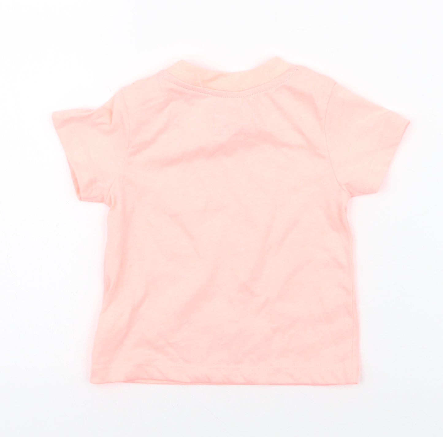 Early Days  Orange Floral Polyester Jersey T-Shirt Size 6-9 Months Round Neck Pullover - miami 89