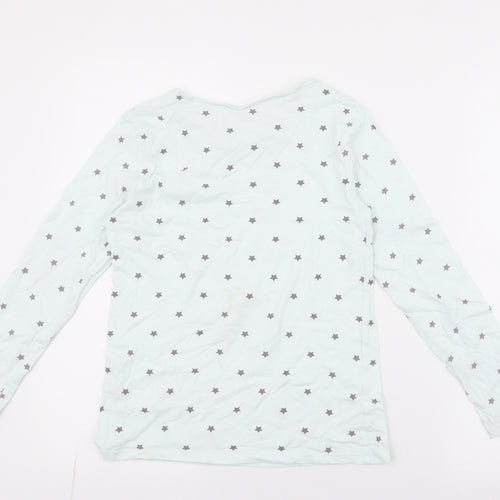 George Girls Blue Spotted 100% Cotton Jersey T-Shirt Size 8-9 Years Round Neck Pullover - soft soul , stars