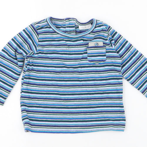 NEXT  Multicoloured Striped 100% Cotton Jersey T-Shirt Size 6-9 Months Round Neck Pullover